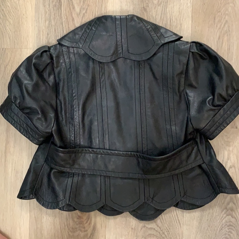 Tracy Reese Cropped Leather Jacket - Picture 8 of 8